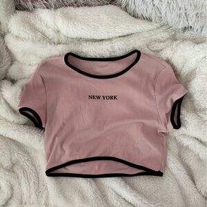 Pink and Black Dolls Crop Top